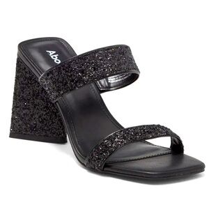 Abound Carina Glitter Sandal - black glitter - size 5.5